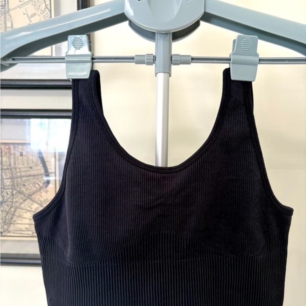 JoyLab Black Ribbed Sports Bra, Size Small